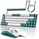 ZIYOU LANG RKT8PR0 Wired 65 Mechanical Gaming Keyboard and Mouse Combo with RGB LED Backlit Antighosting TKL Mini 68 Key Coiled C to A Cable Tactile Blue Switch for PS4 PS5 Xbox PC Mac GamerGreen