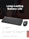 Lenovo 300 Wireless Combo Keyboard and Mouse 24 GHz Nano USBA Receiver Batteries Included