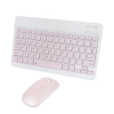 SHARE SUNSHINE Bluetooth Wireless Keyboard and Mouse ComboUltraSlim Ergonomic Small Rechargeable Bluetooth Keyboard Mouse Set for Apple iPad iPhone Samsung Tablet Phone Android PC Computer Mac Smartph