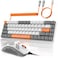 ZIYOU LANG RKT8PR0 Wired 65 Mechanical Gaming Keyboard and Mouse Combo with RGB LED Backlit Antighosting TKL Mini 68 Key Coiled C to A Cable Linear Red Switch for PS4 PS5 Xbox PC Mac GamerGray