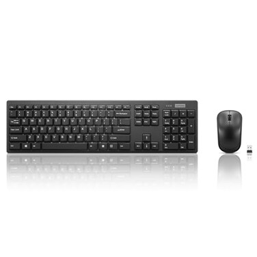 Lenovo 100 Wireless Keyboard and Mouse Combo Cordless Set with Spill Resistant Quiet Keys 3Zone Keyboard Ambidextrous Mouse Compact Design Wireless USB Black