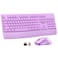 MEETION Wireless Keyboard and Mouse FullSized Cordless Keyboard with Wrist Rest and 3 DPI Adjustable Mouse 24G Wireless Purple for PCComputerLaptopWindowsMac