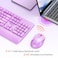 MEETION Wireless Keyboard and Mouse FullSized Cordless Keyboard with Wrist Rest and 3 DPI Adjustable Mouse 24G Wireless Purple for PCComputerLaptopWindowsMac