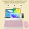 GOGARA Rechargeable Bluetooth Keyboard and Mouse Combo Universal UltraSlim Wireless Keyboard Mouse Set for Android Windows iPad iPhone Samsung Tablet Portable Compact Keyboard Set Pink