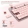 LeadsaiL Wireless Keyboard and Mouse Combo 24Ghz Cordless Mechanical Keyboard and Silent Mouse for Business LowProfile Red Switch 98Key Compact Slim Keyboard for WindowsMacOS PC Laptop Pink