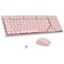 LeadsaiL Wireless Keyboard and Mouse Combo 24Ghz Cordless Mechanical Keyboard and Silent Mouse for Business LowProfile Red Switch 98Key Compact Slim Keyboard for WindowsMacOS PC Laptop Pink