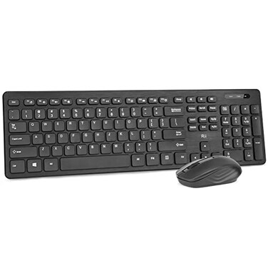 Rii Wireless Keyboard and Mouse Combo Standard Office PC Keyboard and Optical Wireless Mice Black