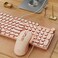 SEUNKWANG EWEADN Wired Typewriter Keyboard and Mouse Combo Typewriter Style Mechanical Keyboard104 Keys Backlit LED Keyboards Media Control Knob Wired Keyboard Pink Switch for WindowsPCPink