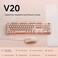 SEUNKWANG EWEADN Wired Typewriter Keyboard and Mouse Combo Typewriter Style Mechanical Keyboard104 Keys Backlit LED Keyboards Media Control Knob Wired Keyboard Pink Switch for WindowsPCPink