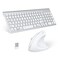 Fonicer 24GHz Wireless Vertical Ergonomic Mouse and Keyboard Combo UltraThin Portable Size for PC Desktop Computer Laptop Mac Tablet A Right White