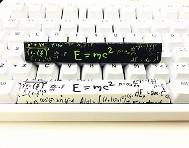 MECHKYP Novelty Spacebar Artisan Keycap PBT Dye Subbed 625u 65u Custom Keycaps OEM Profile for Standard ANSI Cherry MX Mechanical Gaming Keyboards 625u Emc White
