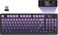 FREEWOLF M96 Wireless Gaming Keyboard Creamy Membrane with Rainbow BacklightMedia KnobLCD ScreenDual ModeBluetooth24GhzBall Shape PBT Keycap 94 Key ANSI Layout for Win Mac PC GamerPurple