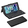 Doohoeek Universal Bluetooth Keyboard for Samsung Galaxy Z Fold iPad mini 7 2024 Phones Dual Bluetooth Mini Keyboard with AnyAngle Kickstand Leather Cover for Android Windows and iOS