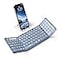 Samsers Foldable Bluetooth Keyboard with Numeric Keypad FullSize Wireless Folding PU Leather Portable Travel for iOS Android Windows Mac OS Support 3 DeviceBT51 x 3 Blue