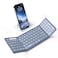 Samsers Foldable Bluetooth Keyboard with Numeric Keypad FullSize Wireless Folding PU Leather Portable Travel for iOS Android Windows Mac OS Support 3 DeviceBT51 x 3 Blue
