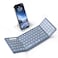 Samsers Foldable Bluetooth Keyboard with Numeric Keypad FullSize Wireless Folding PU Leather Portable Travel for iOS Android Windows Mac OS Support 3 DeviceBT51 x 3 Blue