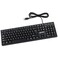 Manhattan Wired Computer Keyboard Basic Black Keyboard with 45ft USBA Cable 104keys Foldable Stands Compatible for Windows PC Laptop 179324