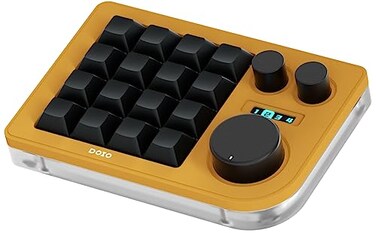 KEEBMONKEY Megalodon Triple Knob Macro Pad Programmable Designer Mini Keyboard 16 Keys Yellow