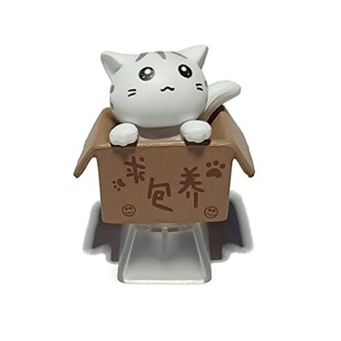 Mirai Past Cat Keycap Esc keycaps DIY Personality Custom Cartoon Anime Keycap Replacement Bottom Backlit Keycaps Gift for Mechanical Keyboard KeyCap OEM R4 Height Transparent White 35x35x2cm