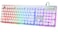 ANSWK Typewriter Style Keyboard with Metal Panel Rainbow LED Backlit Round Keys Antighosting Spill Resistant Light Up USB Wired Retro 104 Keys for OfficeGaming WhiteSilver
