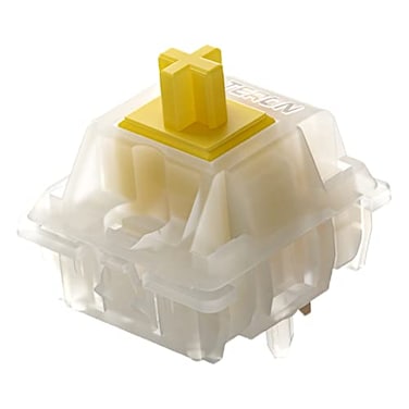 GATERON Milky Yellow Pro Keyboard Switches KS3X1 Linear RGB LED Pre Lubed 5 Pins Key Switches for MX Mechanical Keyboard35PCS
