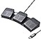 Powboro USB Foot Switch Triple 3 Pedal Control Custom Program PC Computer Keyboard Map Multimedia Key Photoelectric Optical Switch Transcription HID for PC Video GamePush to Talk