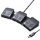 Powboro USB Foot Switch Triple 3 Pedal Control Custom Program PC Computer Keyboard Map Multimedia Key Photoelectric Optical Switch Transcription HID for PC Video GamePush to Talk
