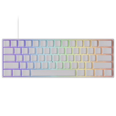 MONSGEEK FUN60 Pro Rapid Trigger Gaming Keyboard 16k Scan Rate SP Magnetic Switch HE Keyboard Wired 60 White ShineThrough Glare Magnetic Switch