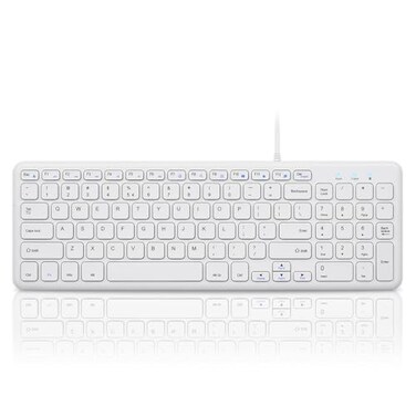 Perixx PERIBOARD213W Wired Quiet USB Scissor Keyboard 1445x476x070 Inches Compact Design with Number Pad White US English PERIBOARD213US