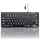 Perixx PERIBOARD332 Wired Backlit USB Keyboard Mini 1122x457x083 Inches Slim Scissor Keys with Big Font White Illuminated LED US English