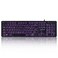 Perixx PERIBOARD317R Wired Backlit USB Keyboard Big Print Letter TriColor Illuminated LED Stylish Round Keycaps US English