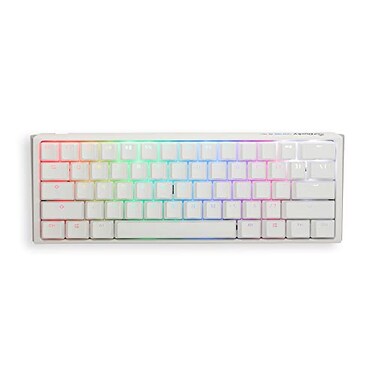 Ducky One 3 White 60 Mechanical Keyboard Quack Mechanics Dampening HotSwappable Cherry Red Switches HighDensity PBT Doubleshot Keycaps RGB US White