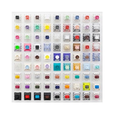 KPREPUBLIC Kailh 81 Switch switches Tester with Acrylic Base Blank keycaps for Mechanical Keyboard Box Cream Arctic Fox Silver Jellyfish Kailh 81 Switch Tester x1