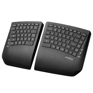 Perixx PERIBOARD624B US Wireless Ergonomic Split Keyboard Up 30 Ft Separation Adjustable Tilt Angle Low Profile Membrane Keys Black US English