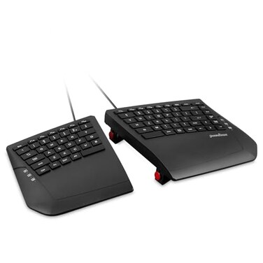 Perixx PERIBOARD524B US Firmware Updated Wired Ergonomic Split Keyboard Up to 2 Ft Seperation Adjustable Tilt Angle Low Profile Membrane Keys Black US English
