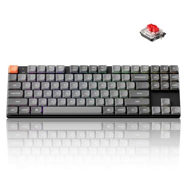 Keychron K1 Max UltraSlim Wireless Mechanical Keyboard 80 TKL Layout Bluetooth24 GHzWired Keyboard with LowProfile Gateron Red Switch HotSwappable RGB Backlit QMK for Mac Windows Linux