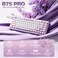 YUNZII B75 PRO Wireless Mechanical Keyboard75 Layout with KnobHot Swap Gasket Custom StructureCreamy Prelubed SwitchesRGB BacklitBluetoothTypeC24G for WinMacMilk SwitchPurple