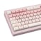 COOMICKEY Cute Cat Keycaps Pink White PBT Keycaps Mao Profile 134 Keys DyeSublimation Compatible with 60 75 96 100 Cherry Gateron MX Switches Mechanical Gaming Keyboard