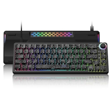 Womier M68HE PRO 60 Percent Keyboard Rapid Trigger Hall Effect Topographic Gaming Keyboard Wired RGB Custom 16000 Hz Mechanical Keyboard with Magnetic Switch PBT Keycaps for MacWin Black