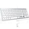 OMOTON Wired Keyboard Compatible with Mac with Dual Interface USB and TypeC Numeric Keypad Compatible with MacBook ProAir iMac Mac miniPro Laptop Silver