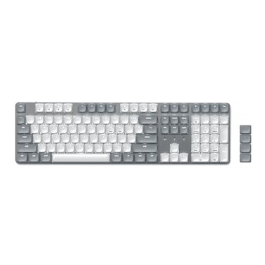 Satechi SM3 Mechanical Keyboard for Mac and Windows 108 Keys Full Size with White LED Backlit Wired and Bluetooth for Mac and Windows Light GrayWhite