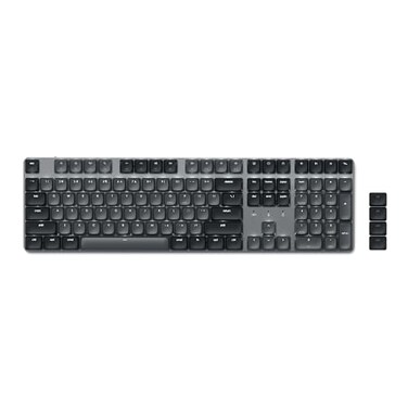 Satechi SM3 Mechanical Keyboard for Mac and Windows 108 Keys Full Size with White LED Backlit Wired and Bluetooth for Mac and Windows Dark GrayGray