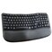 Nulea RT08 Wave Keys Wireless Ergonomic Keyboard with Cushioned Palm Rest 24GHz Ergo Cordless USB Computer Keyboard Comfortable Natural Typing for Laptop Mac Windows Black