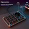 NLOFIN Double Knob Custom Macro Pad Programmable Designer Mini Keyboard 16 Keys with Screen GreyKB16