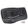 MEETION Wireless Ergonomic Keyboard Wave Keys Firm Wrist Rest for Natural Typing 24G USBA Cordless Receiver and USBC Adapter Ergo Computer Keyboard Compatible with WindowsMacPCLaptop Black