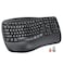 MEETION Wireless Ergonomic Keyboard Wave Keys Firm Wrist Rest for Natural Typing 24G USBA Cordless Receiver and USBC Adapter Ergo Computer Keyboard Compatible with WindowsMacPCLaptop Black