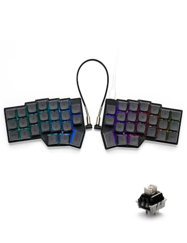 YIVU CORNE V4 Wired Split Mechanical Keyboard 40 3x6 Ortholinear Layout Ergonomic Support QMKVial Programmable Hotswappable RGB Gaming Keyboard PreLubricated Linear Switches