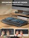 SABLUTE Wireless Keyboard Ergonomic Wave Keyboards with Cushioned Wrist Rest 24GHz USB Computer Wave Key Board for Windows Mac Chrome PC Laptop Tablet Black Full Size Teclado Inalmbrico