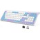 JOYACCESS Wireless KeyboardErgonomic Computer KeyboardSilent Compact CordlessLow Profile with Numeric Pad for MacWindowsPCDesktopLaptopPurple Blue