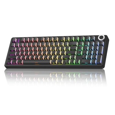 AULA F99 Pro Wireless Mechanical KeyboardSilent VersionBT5024GHzUSBC Hot Swappable Custom KeyboardGasket StructurePrelubed Linear Switches RGB Backlit Computer Gaming KeyboardsBlack